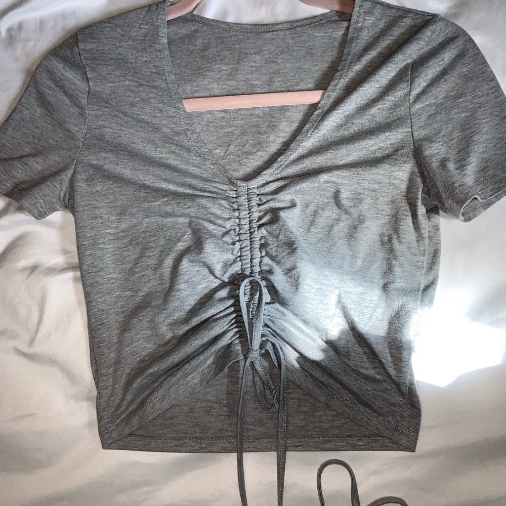 Gray shein crop top
